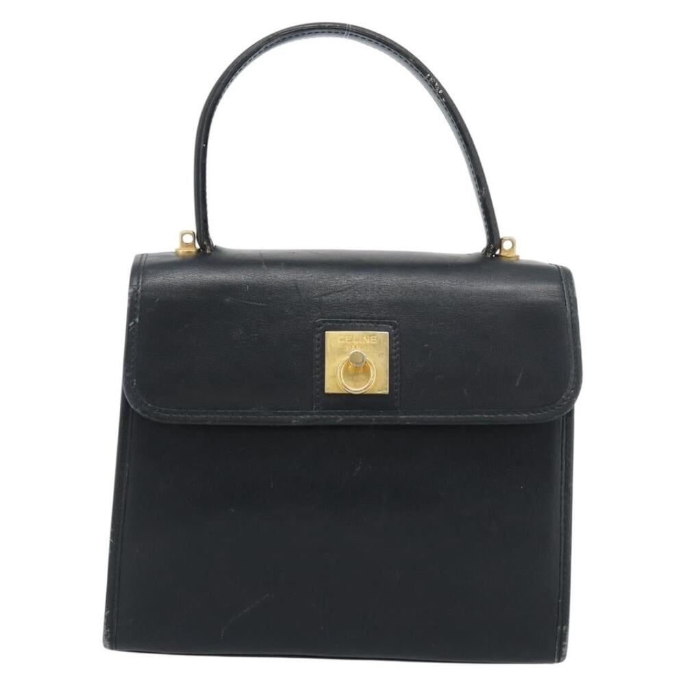 Celine Leather Classic Box Handbag Black